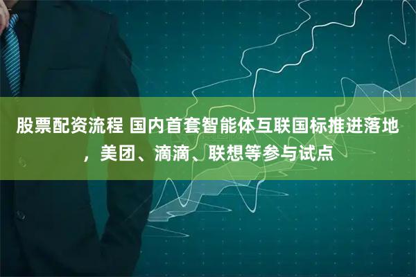 股票配资流程 国内首套智能体互联国标推进落地，美团、滴滴、联想等参与试点